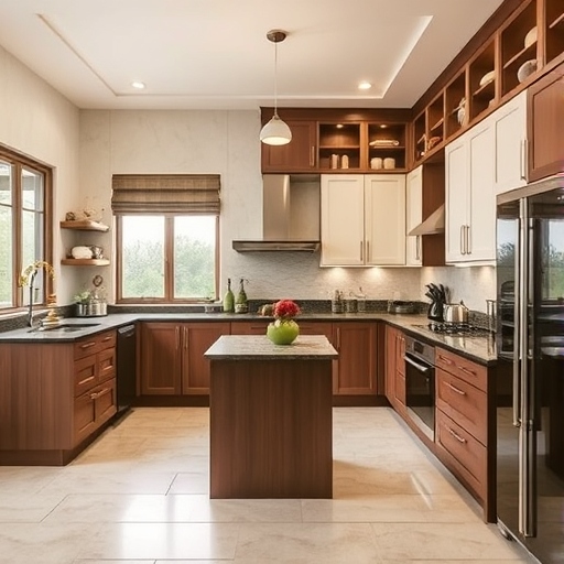 U-Shaped Indian Kitchens with Functional Zones