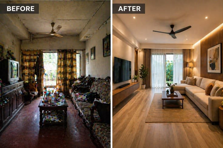Modern living room interior design Greater Noida